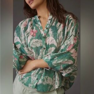 Anthropologie Pilcro Flower Dolman Sleeve Blouse
